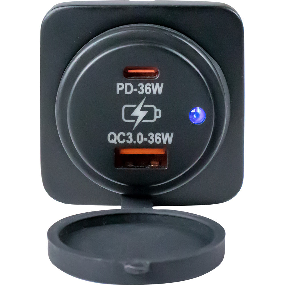 SeaDog USB A USB C Square Surface Mount Power Socket 4265311