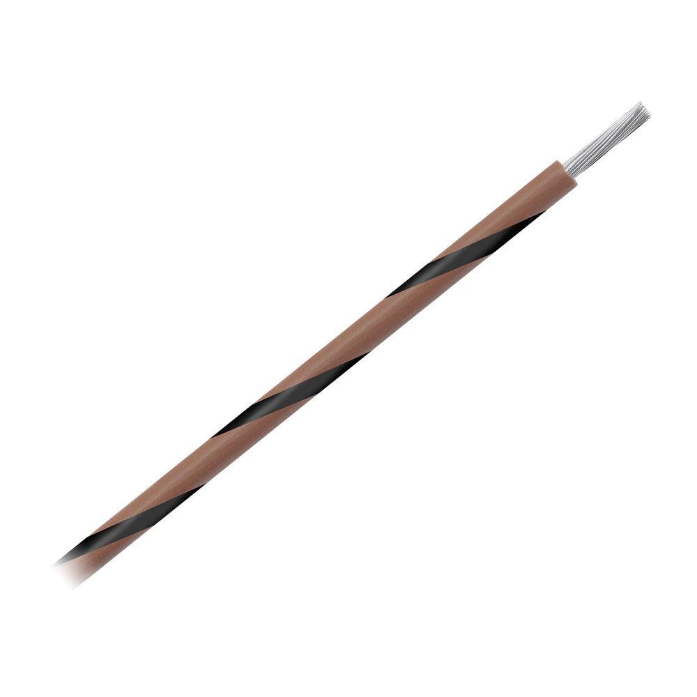 Pacer 14 AWG Gauge Striped Marine Wire 1000 Spool Brown wBlack Stripe WUL14BR01000