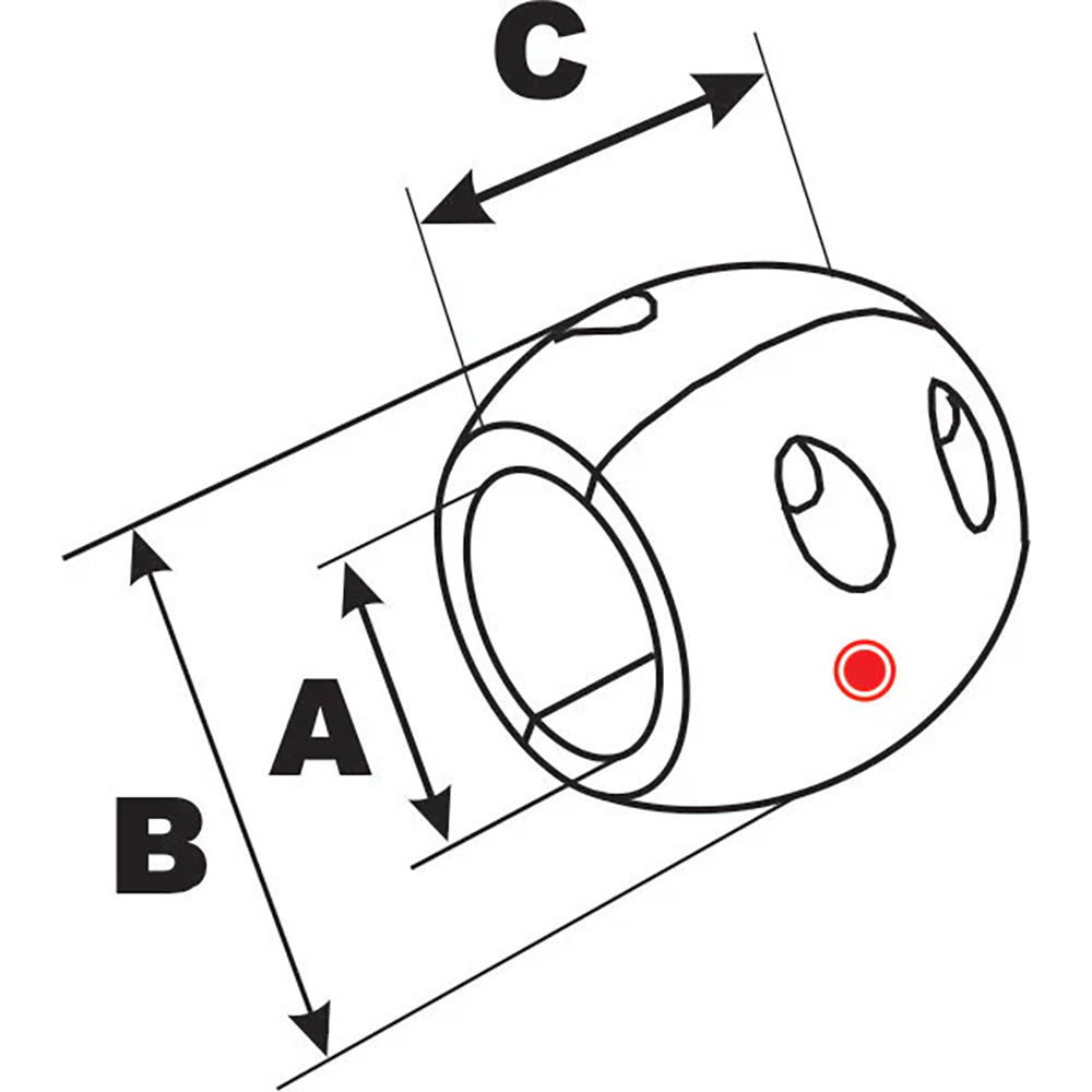 Performance Metals 3 Streamlined Shaft Anode Aluminum C3000A