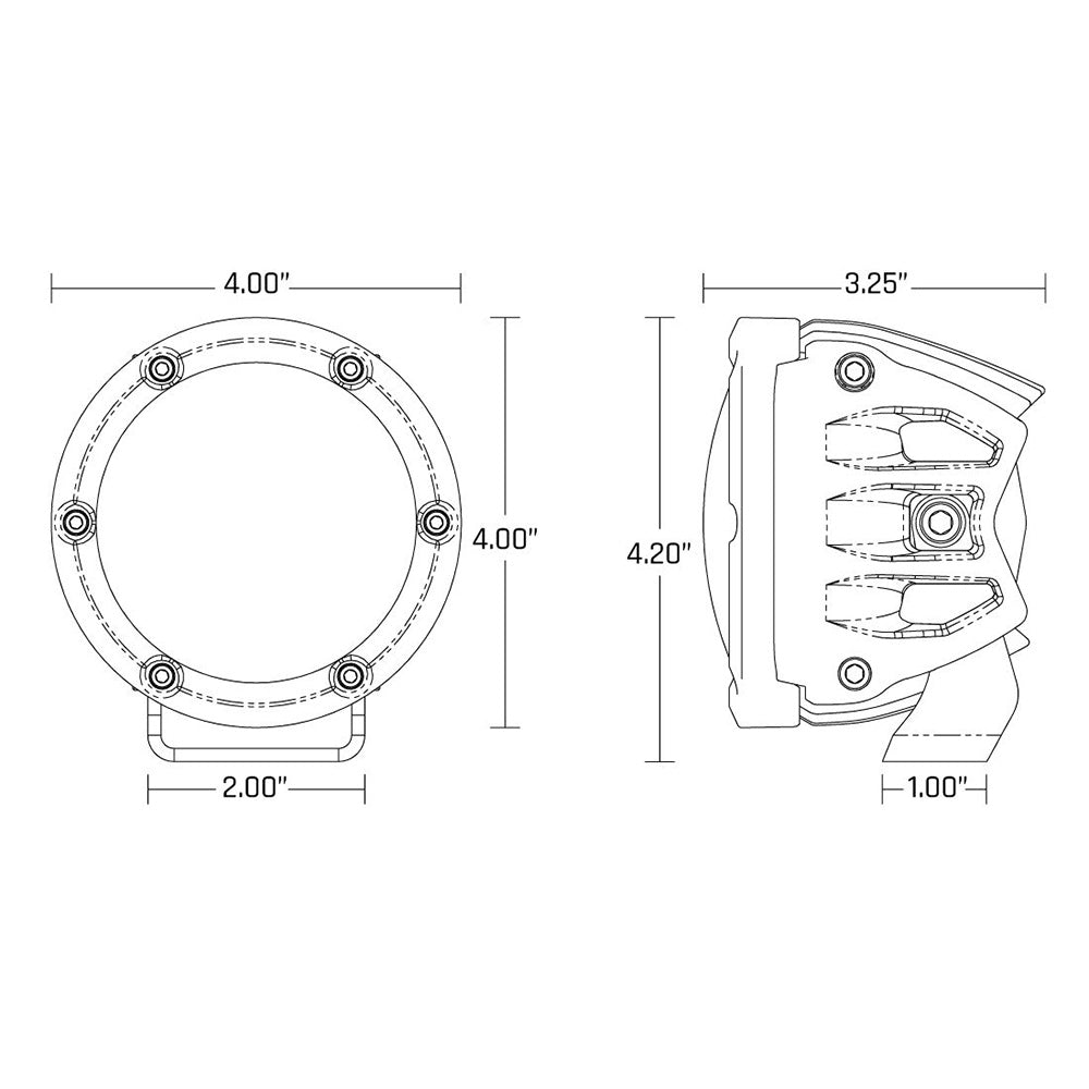 RIGID Industries 360Series 4 LED SAE Fog Beam White Set of 2 36120