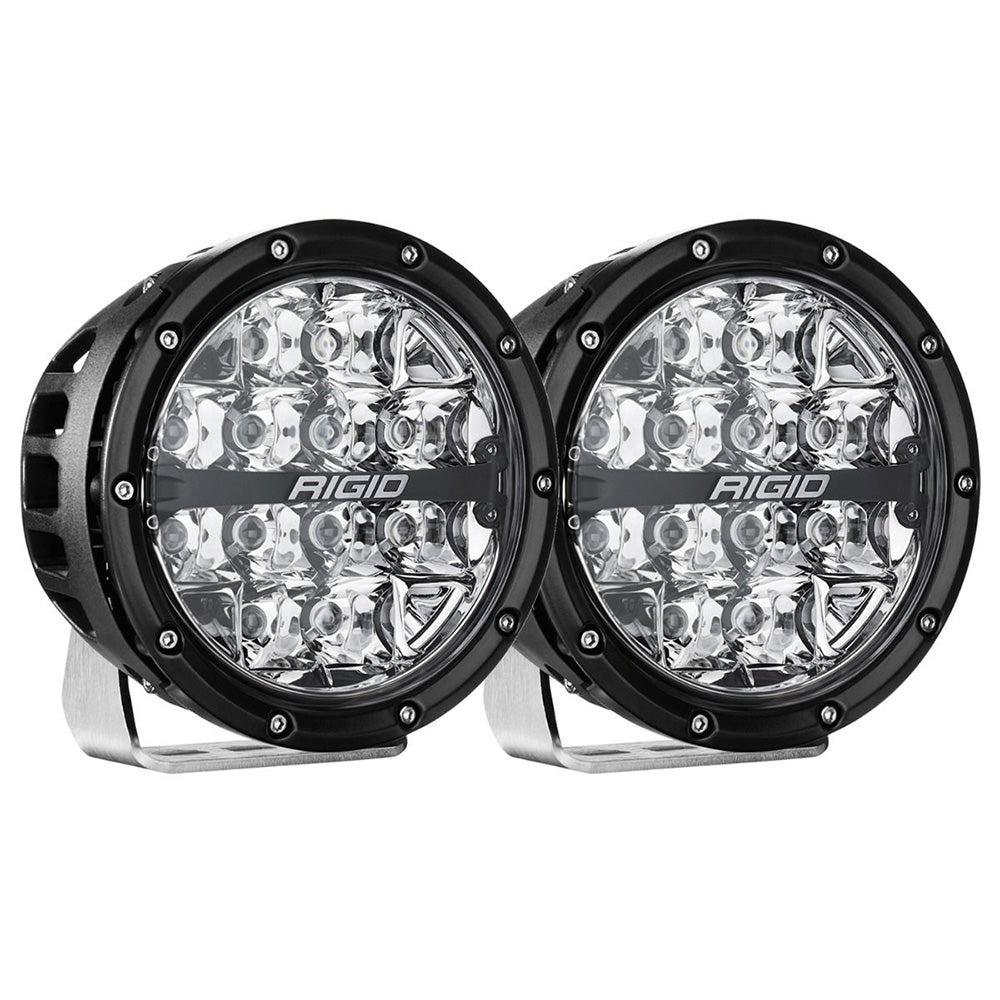 RIGID Industries 360Series RGBW 6 Offroad Lamp Spot Beam wRGBW Backlight Pods Set of 2 36412