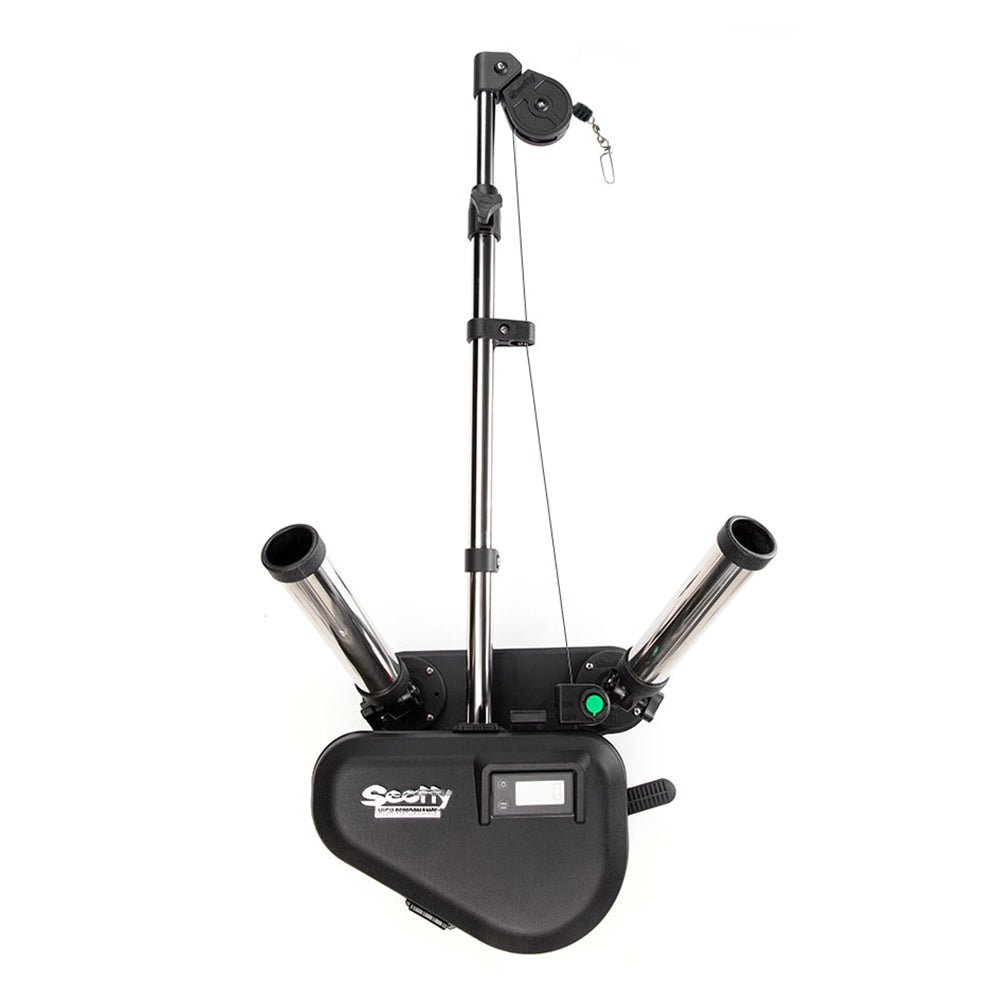 Scotty 2116 HP Depthpower Electric Downrigger 60 SS Telescoping Boom wSwivel Base Dual Rod Holder 2116