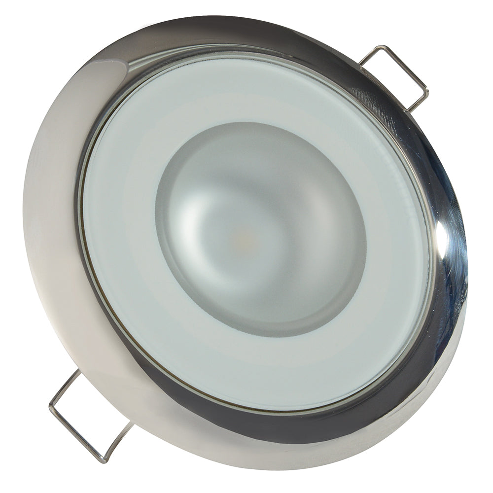 Lumitec Mirage Flush Mount Down Light Glass FinishPolished SS Bezel 3Color RedBlue NonDimming wWhite Dimming 113118