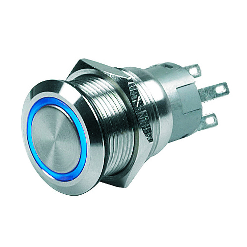 BEP Push Button Switch 24V Latching OnOff Blue LED 80511000701