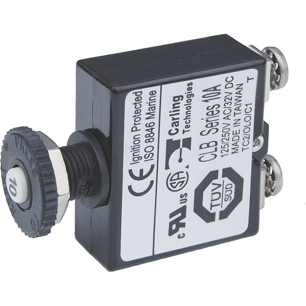 Blue Sea Push Button Reset Only Screw Terminal Circuit Breaker 10 Amps 2132