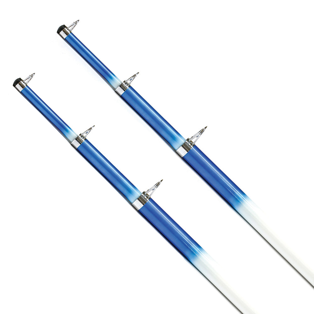 Tigress 15 Telescoping Fiberglass Outrigger Poles 118 OD WhiteBlue Pair 88200