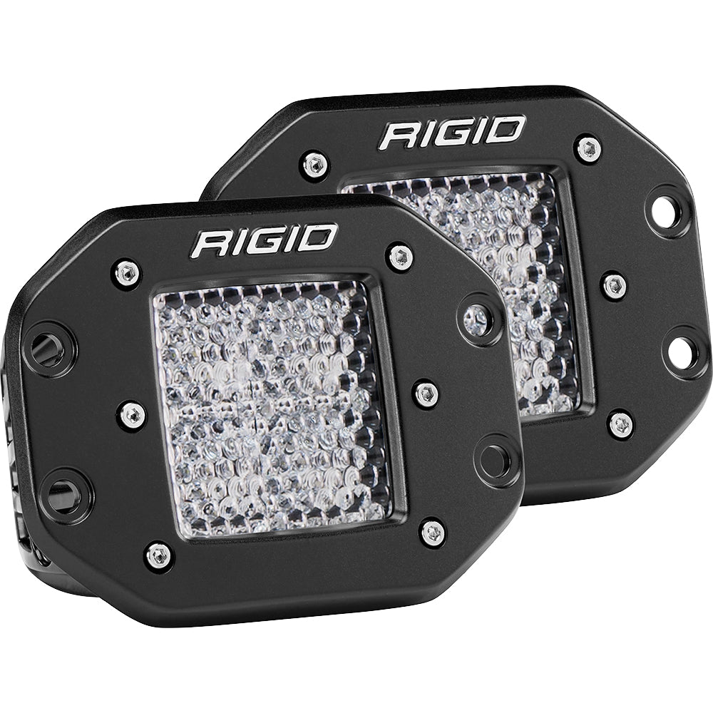 RIGID Industries DSeries PRO Flush Mount Diffused Pair Black 212513