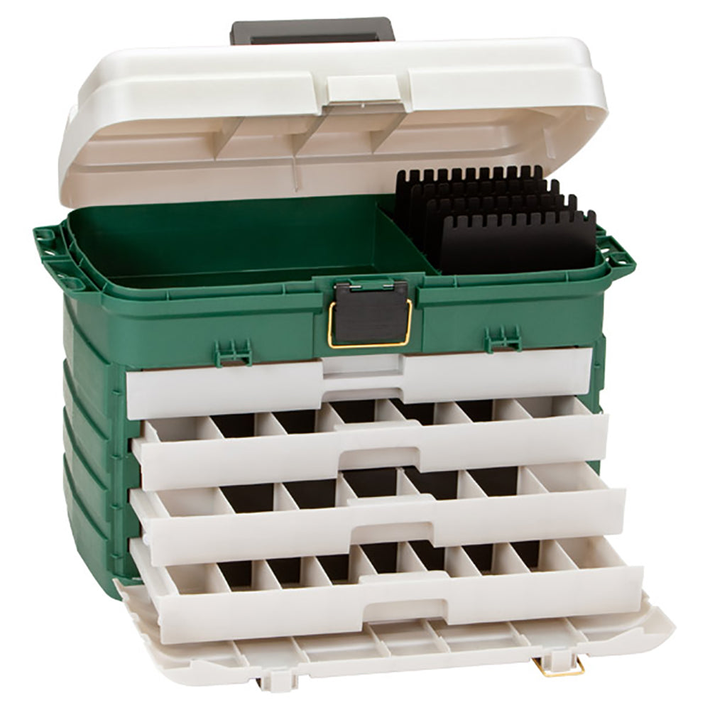Plano 4Drawer Tackle Box Green MetallicSilver 758005