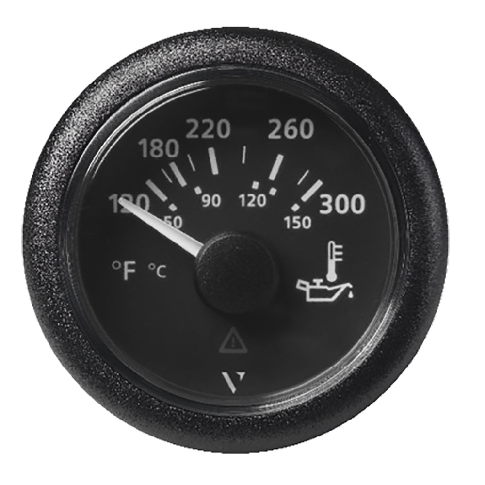 Veratron 52MM 2116 ViewLine Oil Temperature Gauge 120300F Black Dial Bezel A2C59514165