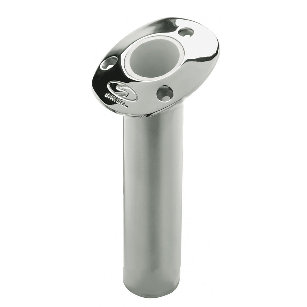 CE Smith Flush Mount Rod Holder 15 Degree 9 Depth Stainless Steel Cast Gimbal White Vinyl Liner 53671CA