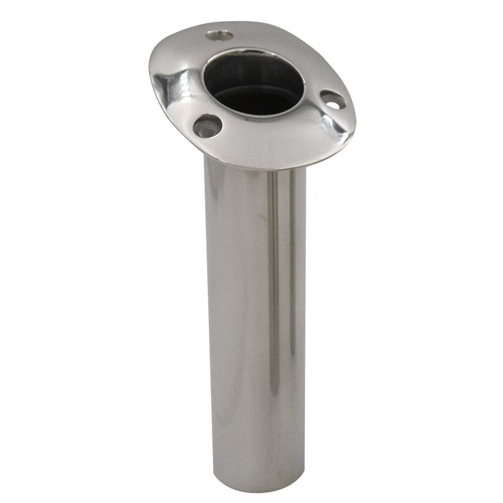 CE Smith 70 Series Standard Flush Mount Rod Holder  15 Degree  Stainless Steel  Gimbal Bar Bottom  Black Liner 536710