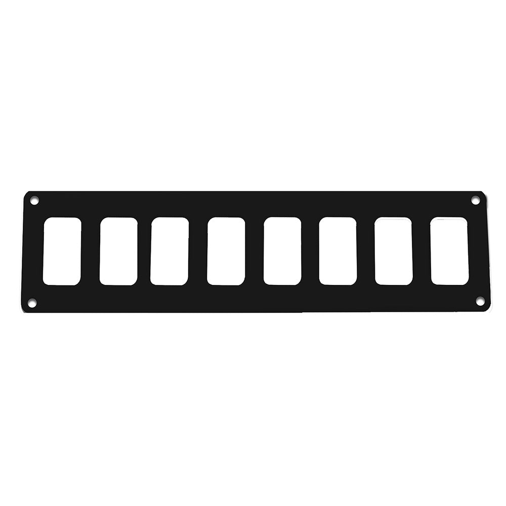 Pacer Switch Panel  8 Switch  1 Row  125 x 275  Black Powder Coated Aluminum PSC81BK