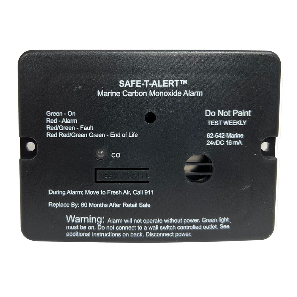 SafeTAlert 62 Series Carbon Monoxide Alarm  24V Flush Mount  Black wRelay 62542RBL24V