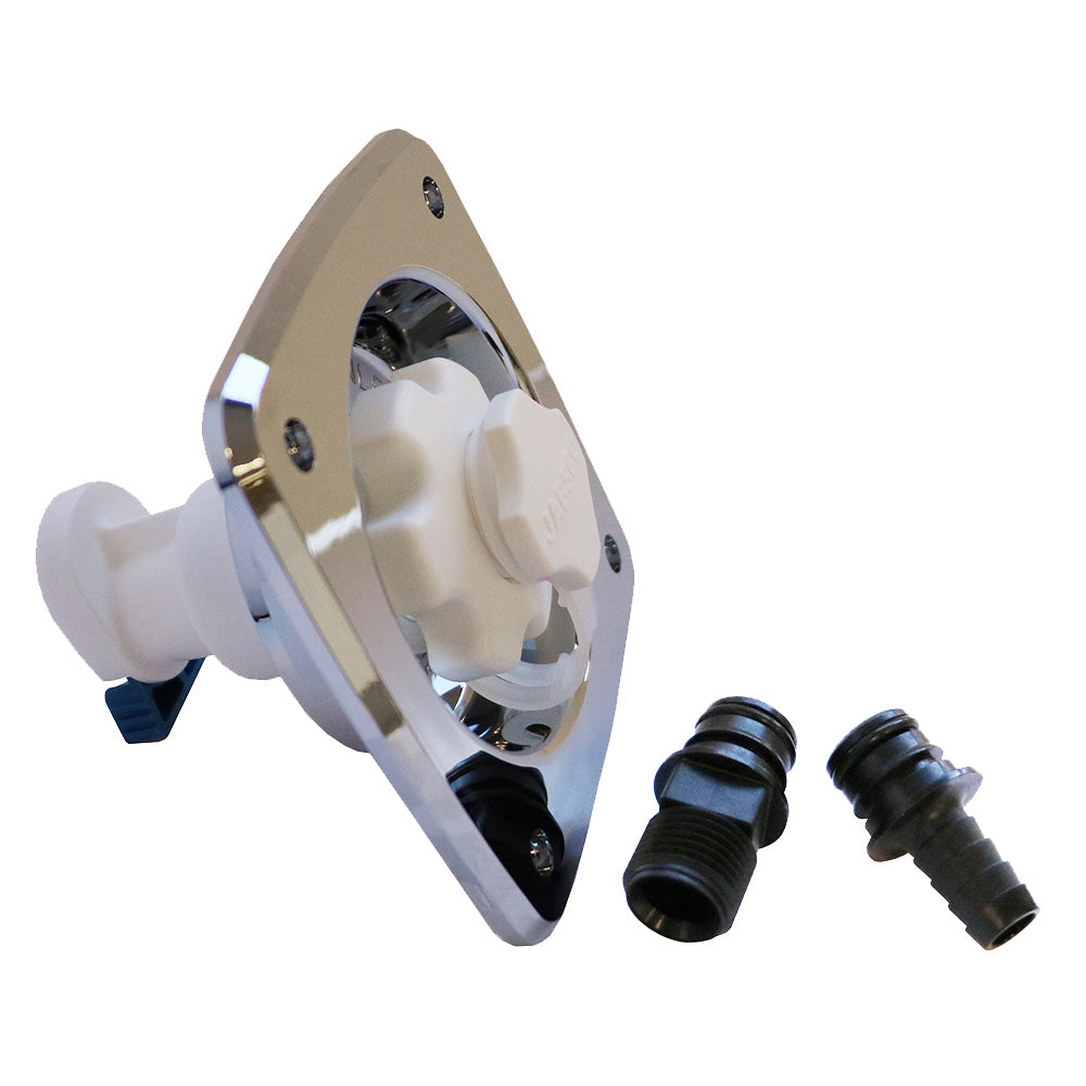 Jabsco Water Pressure Regulator  Flush Mount  Chrome  45 psi 444122045